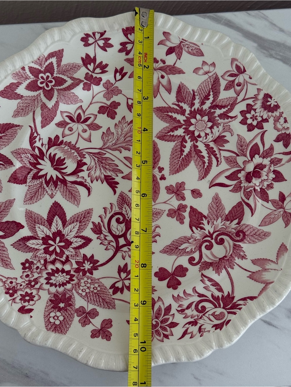 Antique Copeland Spode Red Transfer Flowers 1 Pieces circa 1920's - Picture 6 of 6